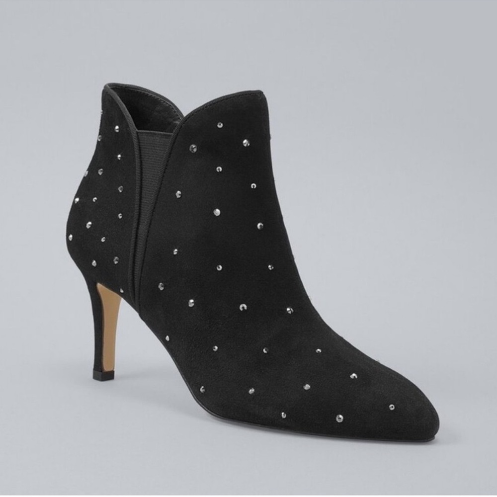 White House Black Market Black Studded Ankle Booties